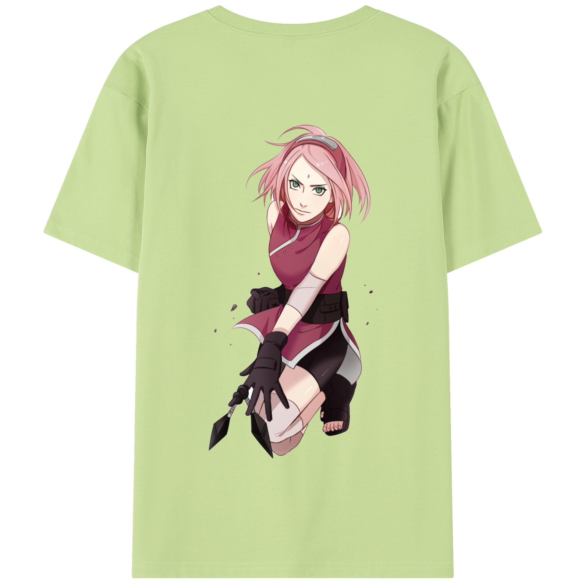 （画像用） NARUTO -ナルト- 春野サクラ Haruno Sakura 綿100％半袖Tシャツ（背面プリント）